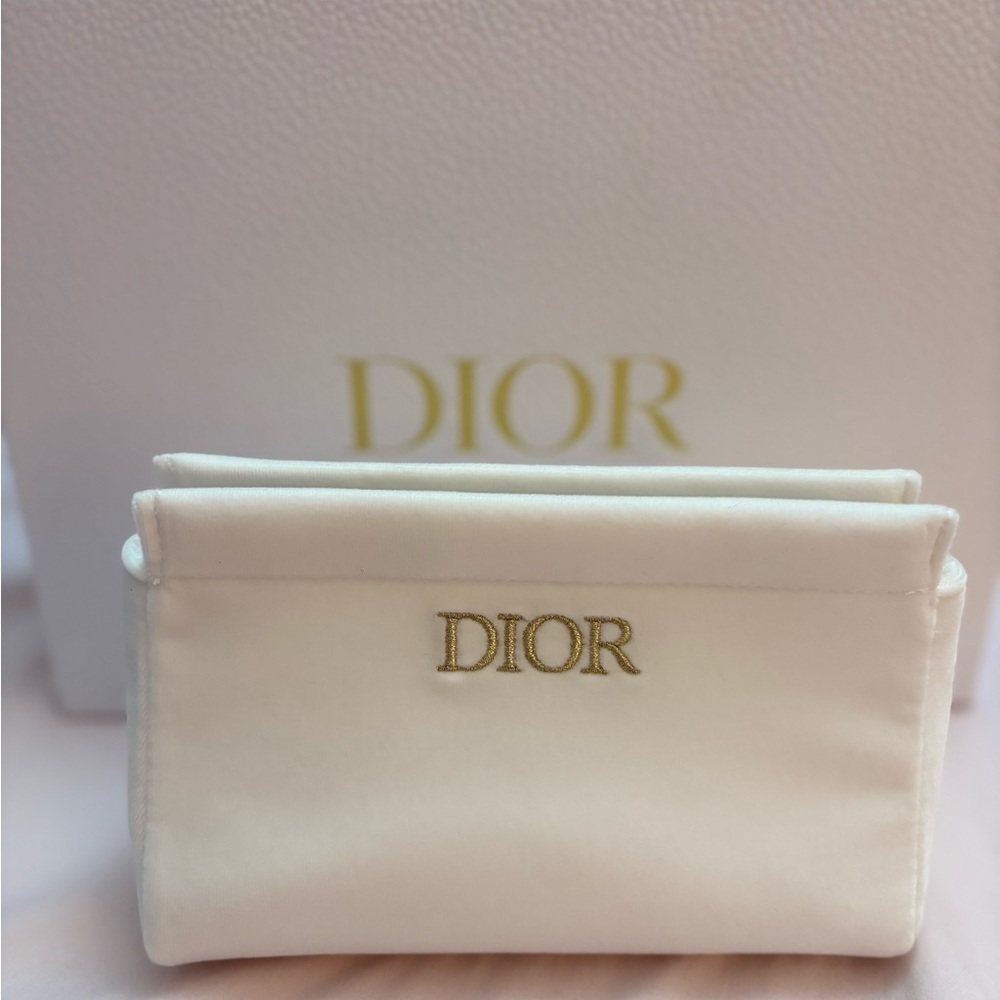 Dior Cream Clutch with Gold Logo